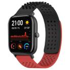 For Amazfit GTS 20mm Holes Breathable 3D Dots Silicone Watch Band(Black+Red) - 1