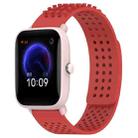 For Amazfit Pop Pro 20mm Holes Breathable 3D Dots Silicone Watch Band(Red) - 1