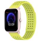 For Amazfit Pop Pro 20mm Holes Breathable 3D Dots Silicone Watch Band(Lime Green) - 1