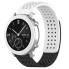 For Amazfit Pop 20mm Holes Breathable 3D Dots Silicone Watch Band(White+Black) - 1