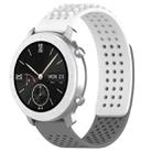 For Amazfit Pop 20mm Holes Breathable 3D Dots Silicone Watch Band(White+Grey) - 1