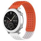 For Amazfit Pop 20mm Holes Breathable 3D Dots Silicone Watch Band(Orange+White) - 1