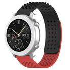 For Amazfit Pop 20mm Holes Breathable 3D Dots Silicone Watch Band(Black+Red) - 1