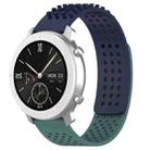 For Amazfit Pop 20mm Holes Breathable 3D Dots Silicone Watch Band(Midnight Blue+ Olive Green) - 1