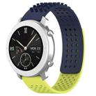 For Amazfit Pop 20mm Holes Breathable 3D Dots Silicone Watch Band(Midnight Blue+ Lime Green) - 1