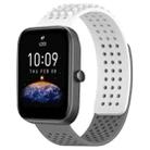 For Amazfit Bip3 20mm Holes Breathable 3D Dots Silicone Watch Band(White+Grey) - 1