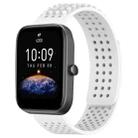 For Amazfit Bip3 20mm Holes Breathable 3D Dots Silicone Watch Band(White) - 1