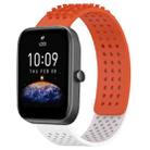 For Amazfit Bip3 20mm Holes Breathable 3D Dots Silicone Watch Band(Orange+White) - 1