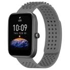 For Amazfit Bip3 20mm Holes Breathable 3D Dots Silicone Watch Band(Grey) - 1