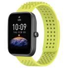 For Amazfit Bip3 20mm Holes Breathable 3D Dots Silicone Watch Band(Lime Green) - 1