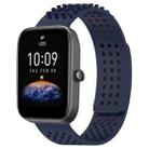 For Amazfit Bip3 20mm Holes Breathable 3D Dots Silicone Watch Band(Midnight Blue) - 1