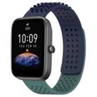 For Amazfit Bip3 20mm Holes Breathable 3D Dots Silicone Watch Band(Midnight Blue+ Olive Green) - 1