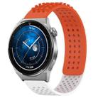 For Huawei Watch GT3 Pro 43mm 20mm Holes Breathable 3D Dots Silicone Watch Band(Orange+White) - 1