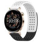 For Huawei Watch GT3 42mm 20mm Holes Breathable 3D Dots Silicone Watch Band(White+Black) - 1