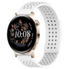 For Huawei Watch GT3 42mm 20mm Holes Breathable 3D Dots Silicone Watch Band(White) - 1