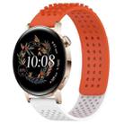 For Huawei Watch GT3 42mm 20mm Holes Breathable 3D Dots Silicone Watch Band(Orange+White) - 1