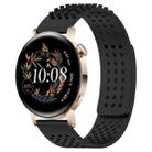 For Huawei Watch GT3 42mm 20mm Holes Breathable 3D Dots Silicone Watch Band(Black) - 1