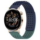 For Huawei Watch GT3 42mm 20mm Holes Breathable 3D Dots Silicone Watch Band(Midnight Blue+Olive Green) - 1