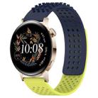 For Huawei Watch GT3 42mm 20mm Holes Breathable 3D Dots Silicone Watch Band(Midnight Blue+Lime Green) - 1
