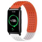 For Honor Watch ES 20mm Holes Breathable 3D Dots Silicone Watch Band(Orange+White) - 1