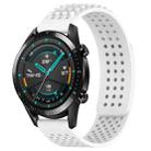 For Huawei Watch GT2 42mm 20mm Holes Breathable 3D Dots Silicone Watch Band(White) - 1