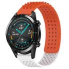 For Huawei Watch GT2 42mm 20mm Holes Breathable 3D Dots Silicone Watch Band(Orange+White) - 1
