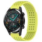 For Huawei Watch GT2 42mm 20mm Holes Breathable 3D Dots Silicone Watch Band(Lime Green) - 1