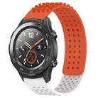 For Huawei Watch 2 20mm Holes Breathable 3D Dots Silicone Watch Band(Orange+White) - 1
