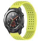 For Huawei Watch 2 20mm Holes Breathable 3D Dots Silicone Watch Band(Lime Green) - 1