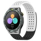For Huawei Watch GT3 SE 22mm Holes Breathable 3D Dots Silicone Watch Band(White+Black) - 1