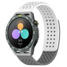 For Huawei Watch GT3 SE 22mm Holes Breathable 3D Dots Silicone Watch Band(White+Grey) - 1