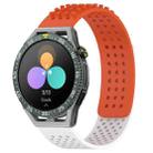 For Huawei Watch GT3 SE 22mm Holes Breathable 3D Dots Silicone Watch Band(Orange+White) - 1