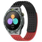 For Huawei Watch GT3 SE 22mm Holes Breathable 3D Dots Silicone Watch Band(Black+Red) - 1