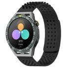 For Huawei Watch GT3 SE 22mm Holes Breathable 3D Dots Silicone Watch Band(Black) - 1