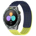 For Huawei Watch GT3 SE 22mm Holes Breathable 3D Dots Silicone Watch Band(Midnight Blue+Lime Green) - 1