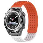 For Huawei Watch Ultimate 22mm Holes Breathable 3D Dots Silicone Watch Band(Orange+White) - 1
