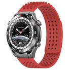 For Huawei Watch Ultimate 22mm Holes Breathable 3D Dots Silicone Watch Band(Red) - 1
