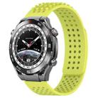 For Huawei Watch Ultimate 22mm Holes Breathable 3D Dots Silicone Watch Band(Lime Green) - 1