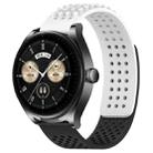 For Huawei Watch Buds 22mm Holes Breathable 3D Dots Silicone Watch Band(White+Black) - 1