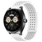 For Huawei Watch Buds 22mm Holes Breathable 3D Dots Silicone Watch Band(White) - 1