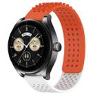 For Huawei Watch Buds 22mm Holes Breathable 3D Dots Silicone Watch Band(Orange+White) - 1