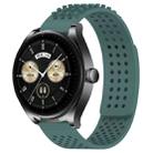 For Huawei Watch Buds 22mm Holes Breathable 3D Dots Silicone Watch Band(Olive Green) - 1