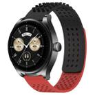 For Huawei Watch Buds 22mm Holes Breathable 3D Dots Silicone Watch Band(Black+Red) - 1