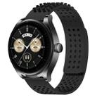 For Huawei Watch Buds 22mm Holes Breathable 3D Dots Silicone Watch Band(Black) - 1