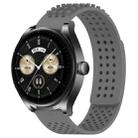 For Huawei Watch Buds 22mm Holes Breathable 3D Dots Silicone Watch Band(Grey) - 1