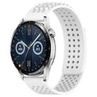 For Huawei Watch GT3 46mm 22mm Holes Breathable 3D Dots Silicone Watch Band(White) - 1