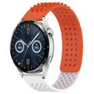 For Huawei Watch GT3 46mm 22mm Holes Breathable 3D Dots Silicone Watch Band(Orange+White) - 1