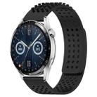 For Huawei Watch GT3 46mm 22mm Holes Breathable 3D Dots Silicone Watch Band(Black) - 1