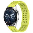 For Huawei Watch GT3 46mm 22mm Holes Breathable 3D Dots Silicone Watch Band(Lime Green) - 1