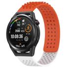 For Huawei Watch GT Runner 22mm Holes Breathable 3D Dots Silicone Watch Band(Orange+White) - 1